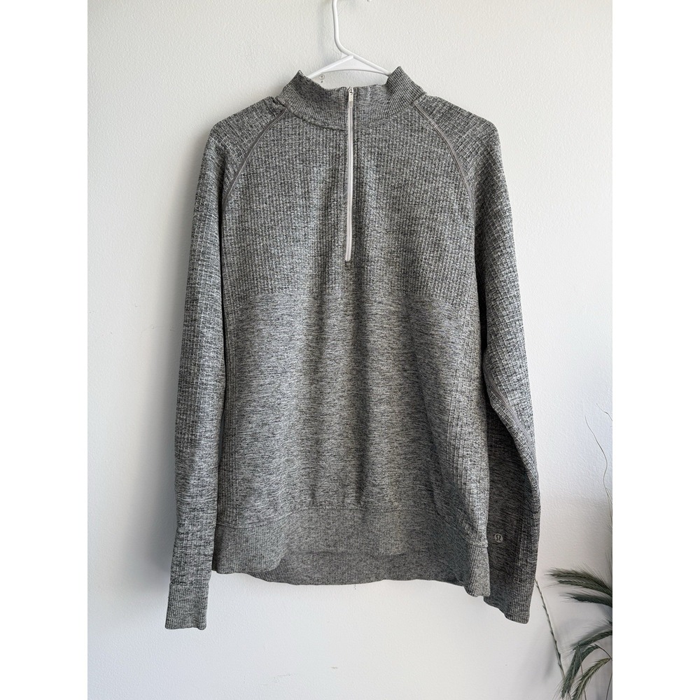 Lululemon Mens Engineered Warmth Half Zip Pullover Size L Wool Blend Long Sleeve